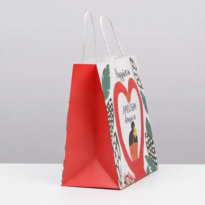 Пакет подарочный, упаковка, &laquo;Радуйся&raquo;, 22&times;22&times;11 см