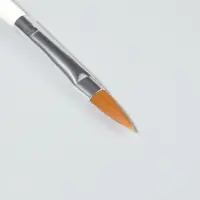 Кисть для наращивания и дизайна ногтей, лепесток, 19.5 см, ворс 5×18 мм, в пластиковом футляре, белая