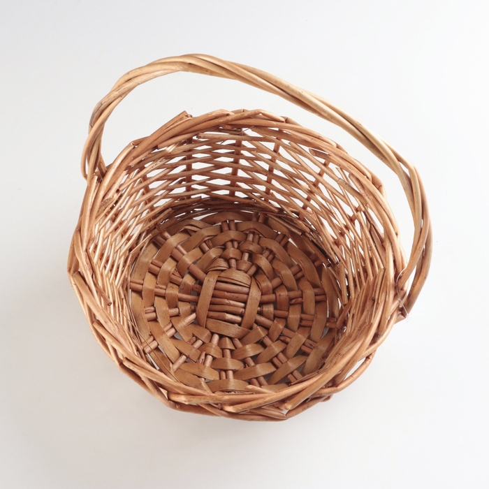 Корзина плетеная, D22xH10xHH25, медовый, ива Корзина плетеная, D22xH10xHH25, медовый, ива