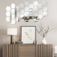 Зеркало настенное &laquo;Соты&raquo;, на клеевой основе, акриловое, 12 шт., 16&times;18 см