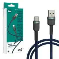Кабель BX-7 USB на Type-C 1m 2A ISA черно-зеленый