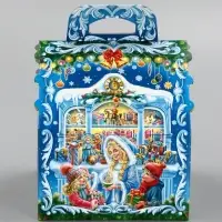 Подарочная новогодняя коробка «Карнавал», для сладких подарков, 16×16×22 см