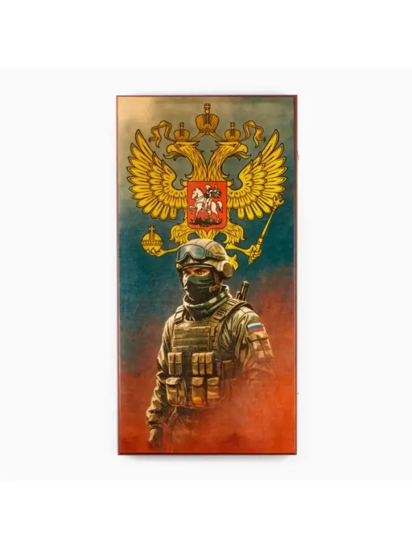 Настольная игра нарды с шашками &laquo; Солдат &raquo;, деревянные большие, 60&times;60 см