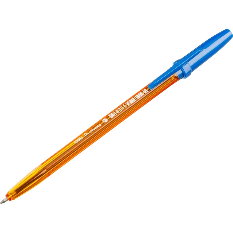 Ручка шариковая неавтомат. Deli P1-Orange EQ6T, пулев.нак,0.7мм,син.черн
