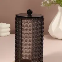 Органайзер для ватных дисков &laquo;Black Secret&raquo;, с крышкой, 18&times;10&times;7.5 см, чёрный