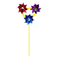 Ветерок &laquo;Вертушка тройная&raquo;, садовая, 18&times;39 см, набор 5 шт., МИКС