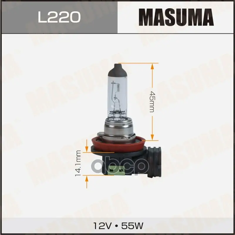 лампа h11 12v 55w pgj19-2 Masuma арт. L220