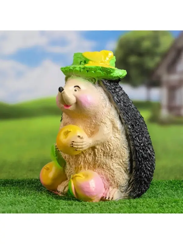 Садовая фигура из гипса &laquo;Ёжик с тремя яблоками&raquo;, 20&times;15&times;27 см