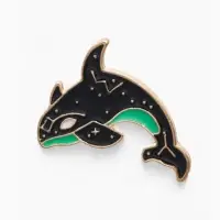 Значок &laquo;Косатка&raquo;, созвездие, чёрно-зелёный в золоте