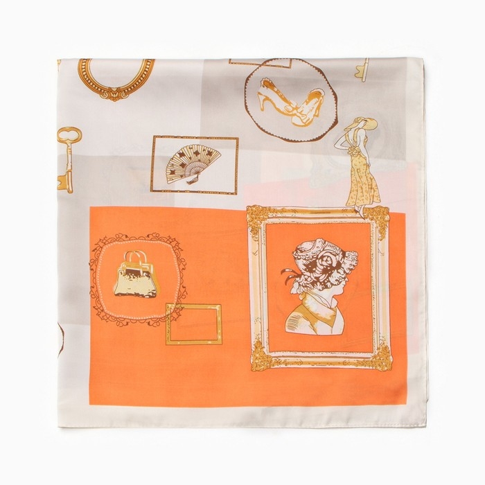 Платок женский MINAKU 70*70 см, оранжевый Платок женский MINAKU 70*70 см, оранжевый