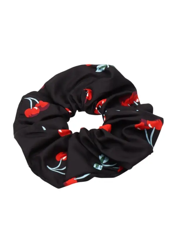 Резинка для волос "Орбита гранд" вишенки, 15 см, чёрный