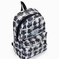 Рюкзак школьный на молнии, с карманами, с принтом, 28.5&times;12&times;41 см, чёрный