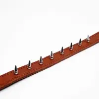 Ошейник &laquo;Строгий шип&raquo;, 70&times;3.5 см, ОШ 45-60 см, кожа, коричневый