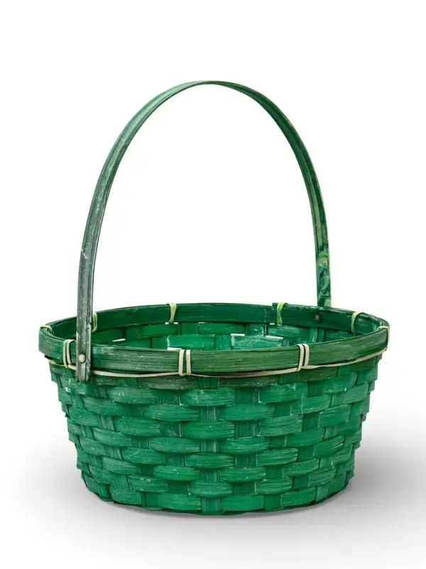 Корзина плетеная 26 х 12 х _ см, ручка складная h=21 см зеленый (к9439830)