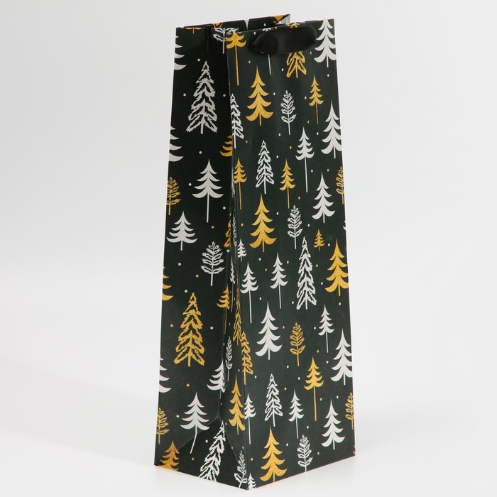 Пакет под бутылку «Ёлки», 13 х 36 х 10 см, Новый год Пакет под бутылку «Ёлки», 13 х 36 х 10 см, Новый год