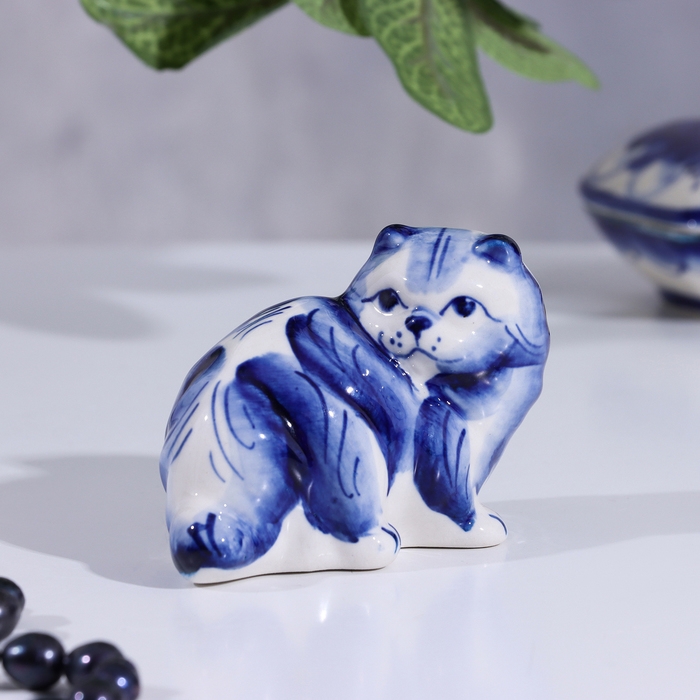 Сувенир Кот повернутый, гжель Сувенир Кот повернутый, гжель