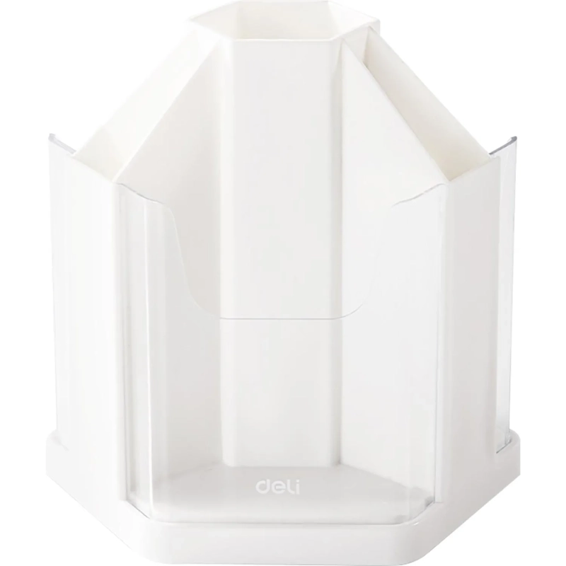 Подставка-органайзер Deli EM433, вращ, 123х109х122мм, 7 отделений, белая