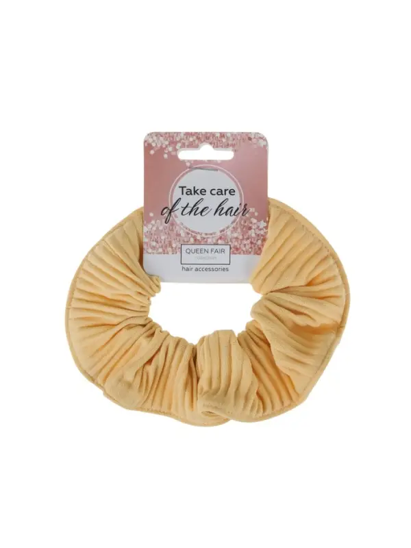 Резинка для волос QF &laquo;Орбита&raquo;, текстура полоска, 10 см, жёлтая