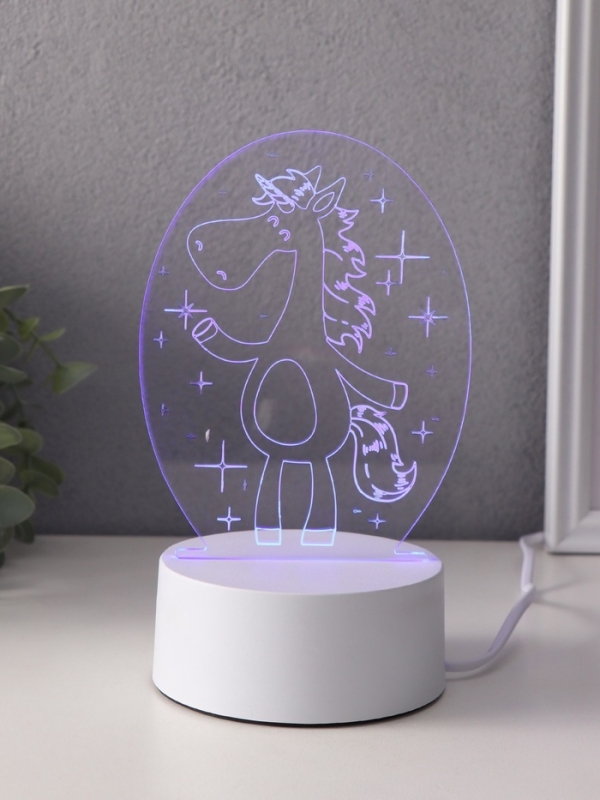 Светильник Светильник "Забавная лошадка" LED RGB от сети RISALUX 9,5х11,5х16 см