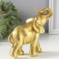 Сувенир полистоун "Золотой слон" 12х5,6х15,5 см