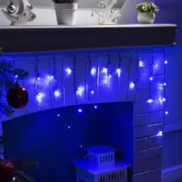 Гирлянда &laquo;Бахрома&raquo; 3&times;0.5 м, IP20, тёмная нить, 80 LED, свечение синее, 8 режимов, 220 В