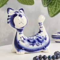 Статуэтка фарфоровая гжель &laquo;Фигурка: Кот Пряник&raquo;
