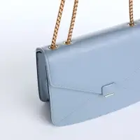 Сумка женская мессенджер на магните, 20&times;6&times;13 см, голубая