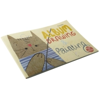 Альбом для рисования Kroyter 40л А4,склейка,блок 100гр, Мяу 00041