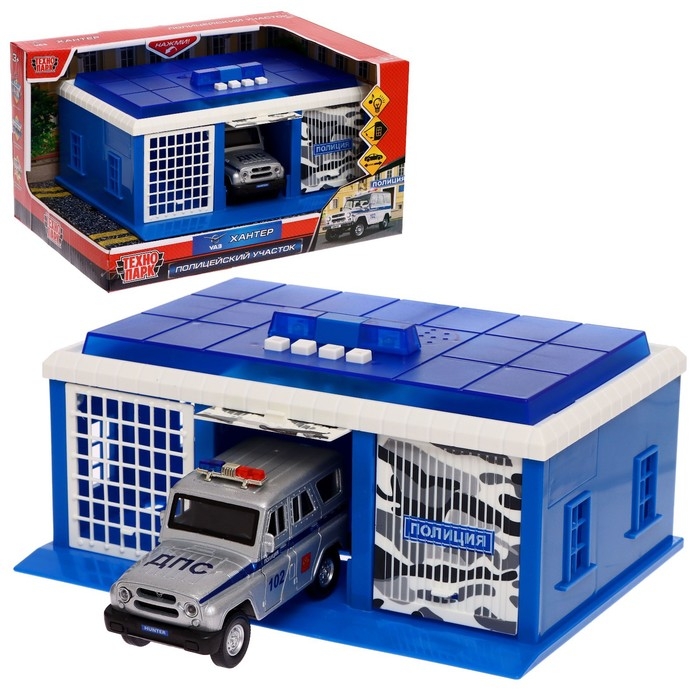 Игровой набор «Гараж полицейского участка с УАЗ Хантер», 22 см, ворота, световые и звуковые эффекты Игровой набор «Гараж полицейского участка с УАЗ Хантер», 22 см, ворота, световые и звуковые эффекты