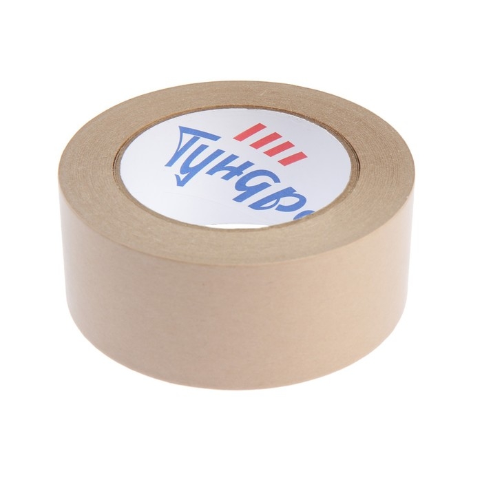 Лента крафтовая ТУНДРА, клейкая, упаковочная, 120 мкм, 48 мм х 50 м Лента крафтовая ТУНДРА, клейкая, упаковочная, 120 мкм, 48 мм х 50 м