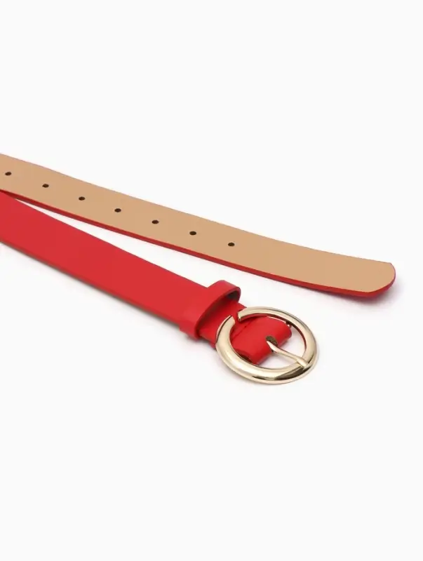 Ремень женский, 4&times;110 см, матовая пряжка, 1 прокол, красный