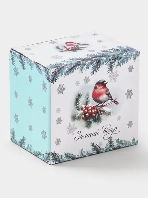 Кружка новогодняя Доляна «Зимний вечер», 300 мл, фарфор, белая Кружка новогодняя Доляна «Зимний вечер», 300 мл, фарфор, белая