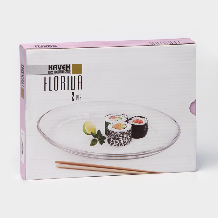 Тарелка стеклянная FLORIDA, 18×14 см, 2 шт Тарелка стеклянная FLORIDA, 18×14 см, 2 шт