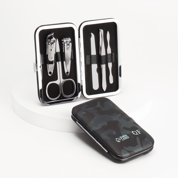 Набор маникюрный «MILITARY», 6 предметов, в футляре, цвет камуфляж Набор маникюрный «MILITARY», 6 предметов, в футляре, цвет камуфляж