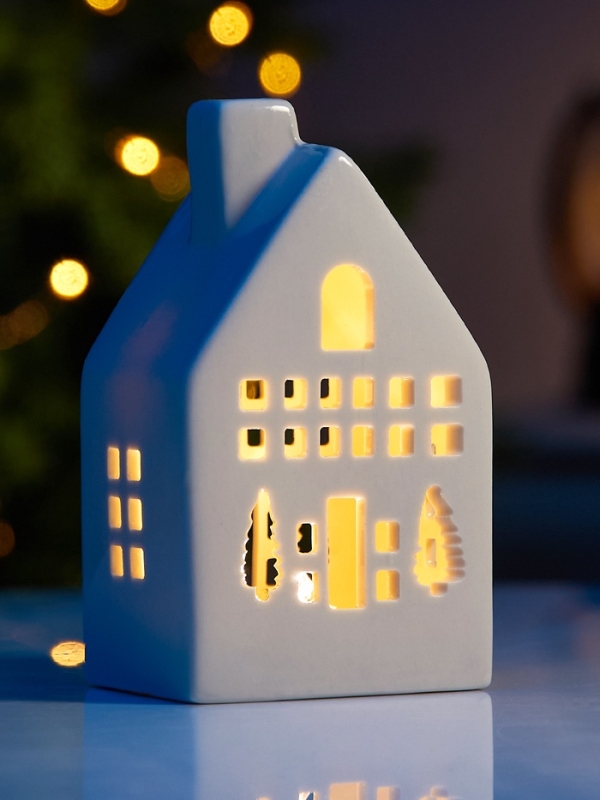 Светодиодная фигура Светодиодная фигура "Дом Елочки" 12.6х5.5х7.5, 1 LED, LR44x3(в компл.), Т/БЕЛЫЙ