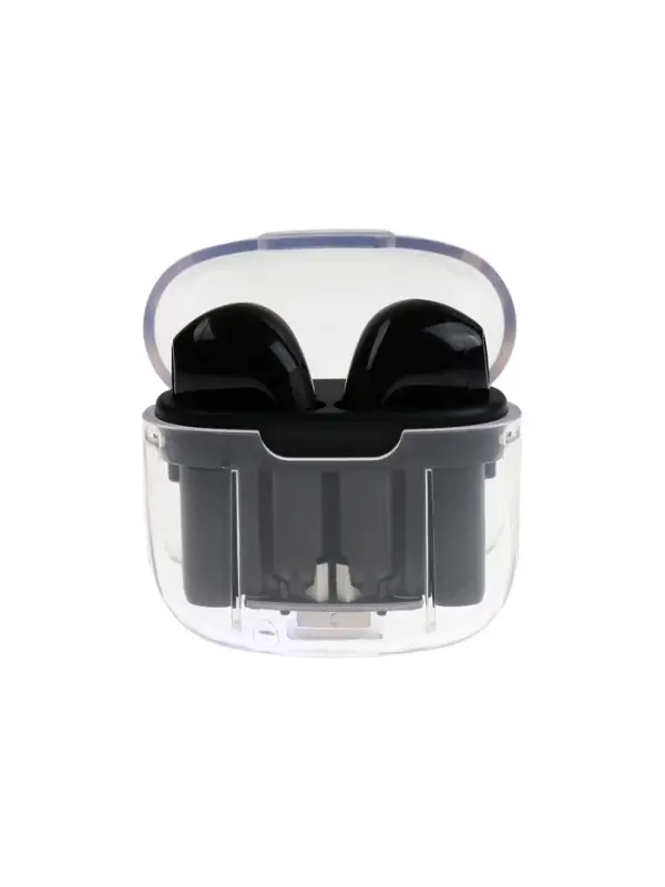 Наушники беспроводные Mybit Pro13, TWS, вкладыши, Bluetooth 5.0, 30/180 мАч, чёрные в прозрачном кейсе