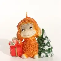 Свеча новогодняя "Овечка с ёлочкой" 7,5х5,5х7,5 см, огненный