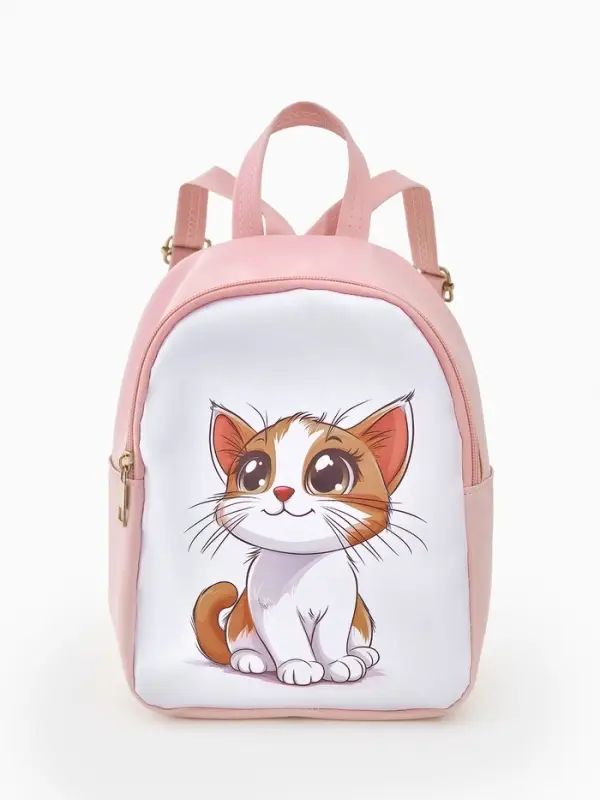 Рюкзак дет 18*8*23 см, Кот, отд на молнии, розовый Рюкзак дет 18*8*23 см, Кот, отд на молнии, розовый