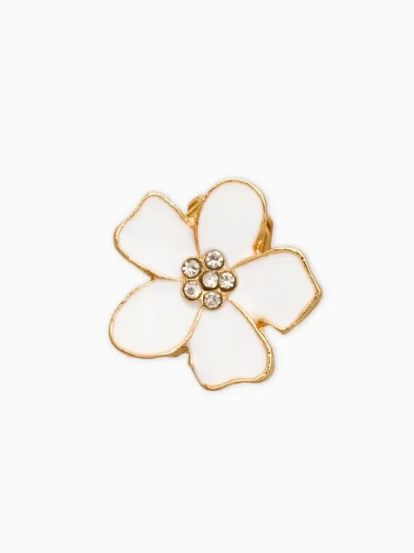 Клипсы детские "Выбражулька" цветок, цвет белый в золоте