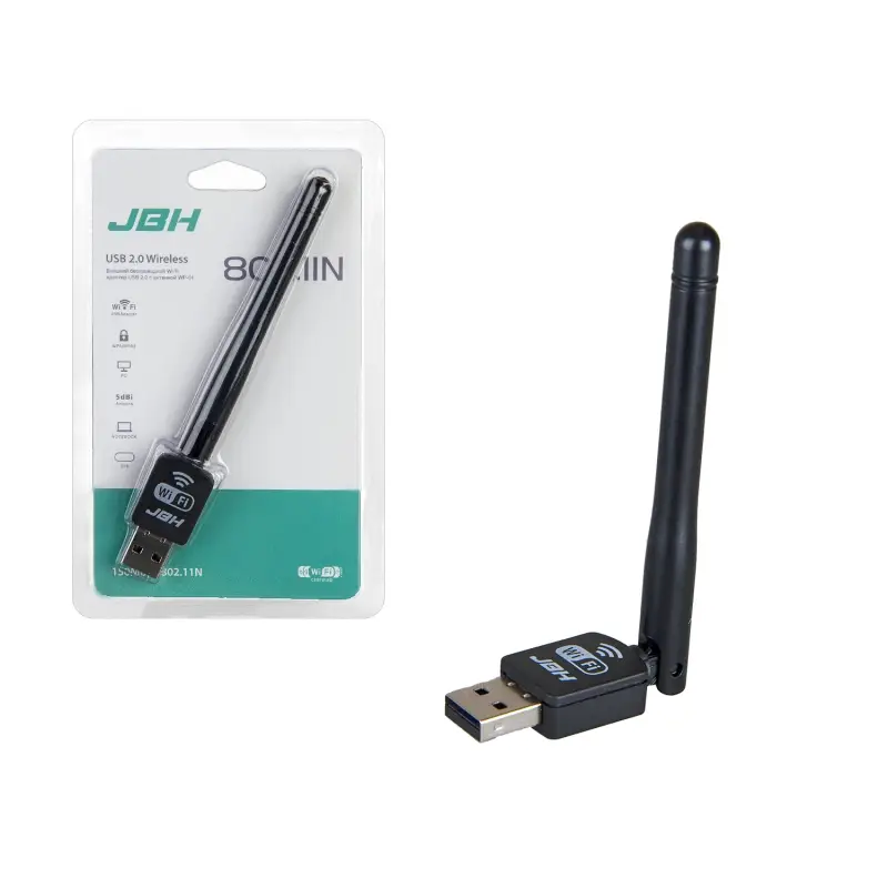 Wi-Fi адаптер USB 2.0 с антенной WP-01 JBH (500шт/кор) Wi-Fi адаптер USB 2.0 с антенной WP-01 JBH (500шт/кор)