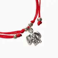 Браслет-оберег &laquo;Красная нить. Слон&raquo;, на счастье, цвет чернёное серебро, L=20 см