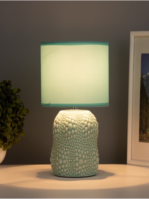 Лампа настольная Лампа настольная "Иссин" 1х40Вт Е14 бирюзовый 15х15х30см