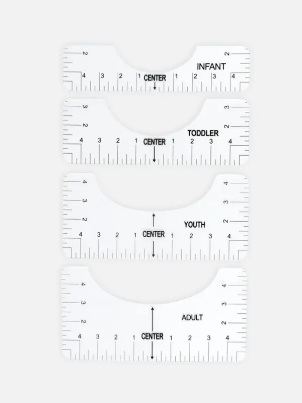 Набор линеек для раскроя горловины, 4 шт., 25.4&times;6.35/8.9/11.5/12.7 см
