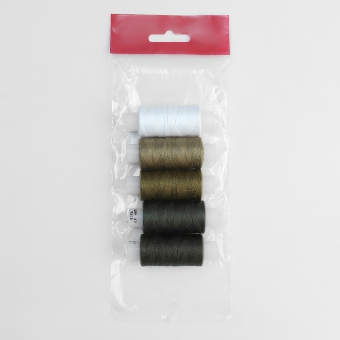 Набор ниток 40ЛШ, 200 м, 5 шт, цвет хаки спектр Набор ниток 40ЛШ, 200 м, 5 шт, цвет хаки спектр