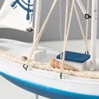 Сувенир дерево LED "Корабль со штурвалом на парусе"2хАА 28х8,5х39 см