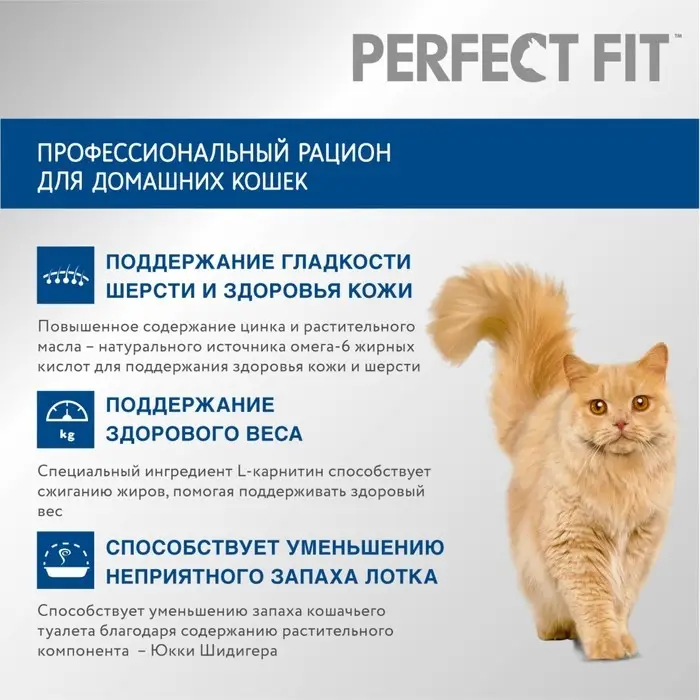 Сухой корм Perfect Fit для домашних кошек, курица, 650 г Сухой корм Perfect Fit для домашних кошек, курица, 650 г