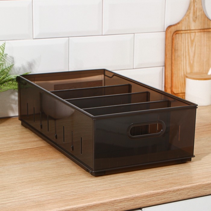 Контейнер для хранения без крышки OPTIMA, 11.5 л, 24.2×45×12.9 см, коричневый