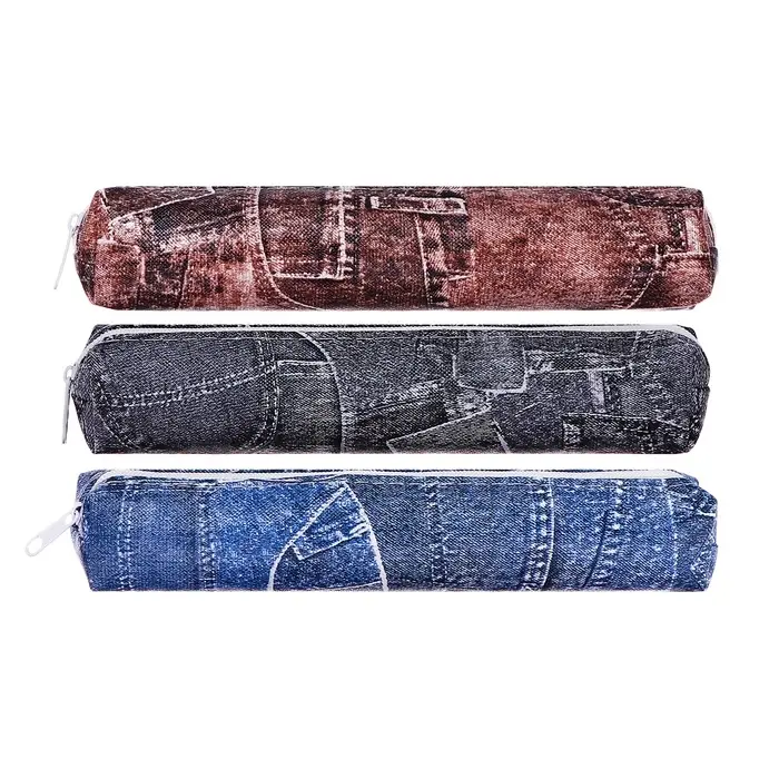 Пенал школьный «Джинс», на молнии, МИКС Пенал школьный «Джинс», на молнии, МИКС