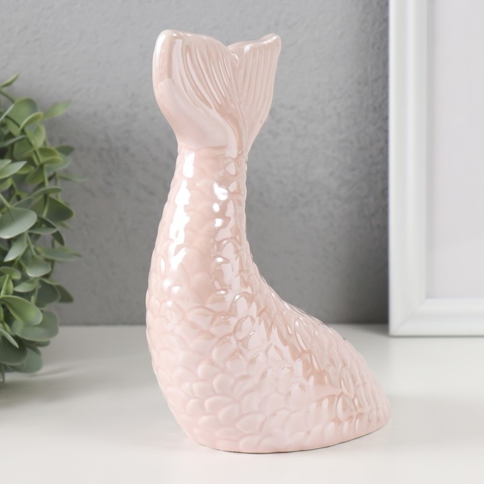 Копилка керамика Копилка керамика "Хвост русалки" розовый перламутр 16х9х18,8 см