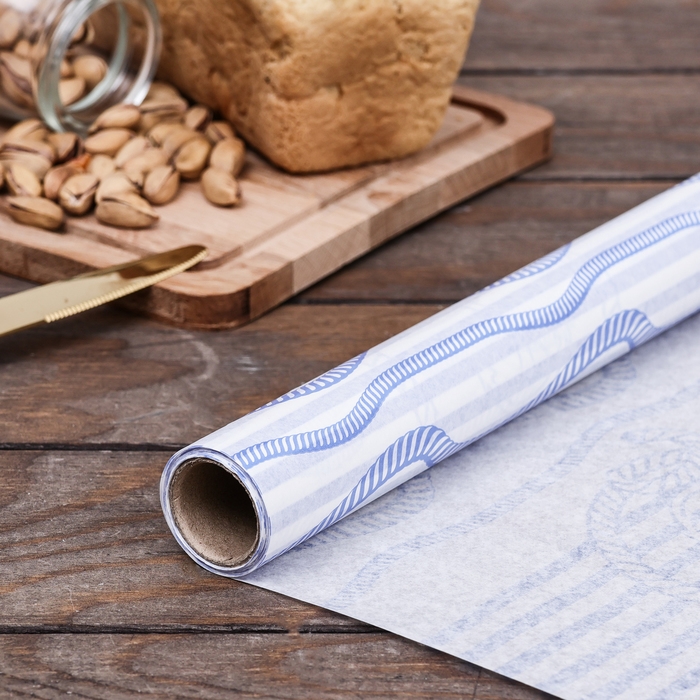 Бумага силиконизированная  Бумага силиконизированная " Веревки голубые" 0,38 х 5м